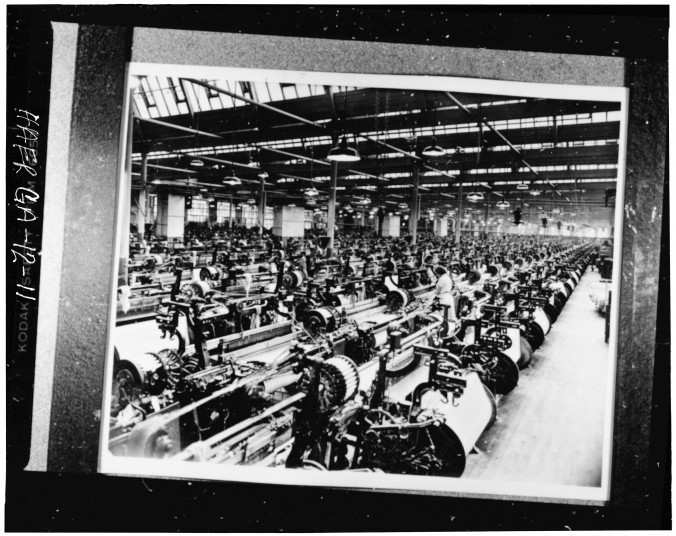 Photo of the Bibb Manufacturing Company Factory Floor