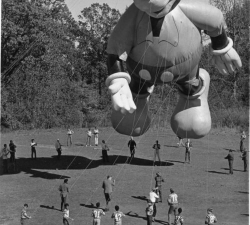 Photo of the Mickey Mouse Balloon produced by Goodyear, designed by Linda Smith in 1971